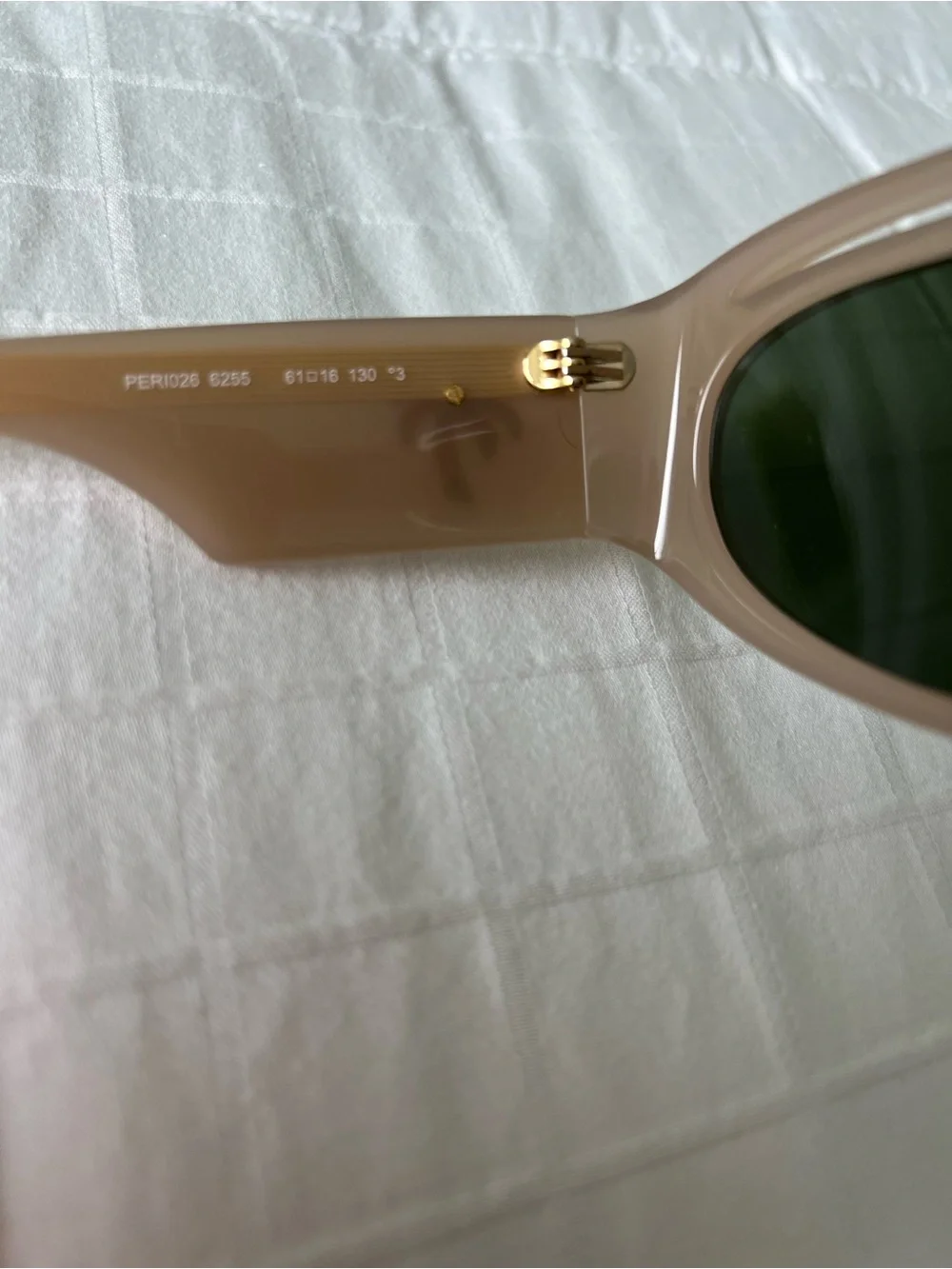 Palm Angels Beige Frame Sunglasses with Green Lenses over $350